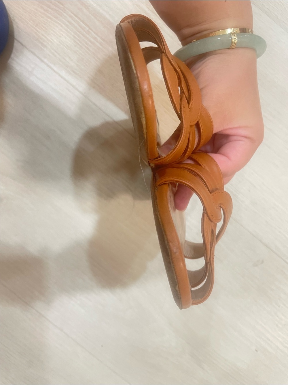 Stuart Weitzman Women's Tan Leather Slide Sandals size 6 - Picture 3 of 5